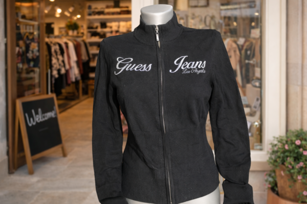 Dámská mikina GUESS Jeans – černá, na zip